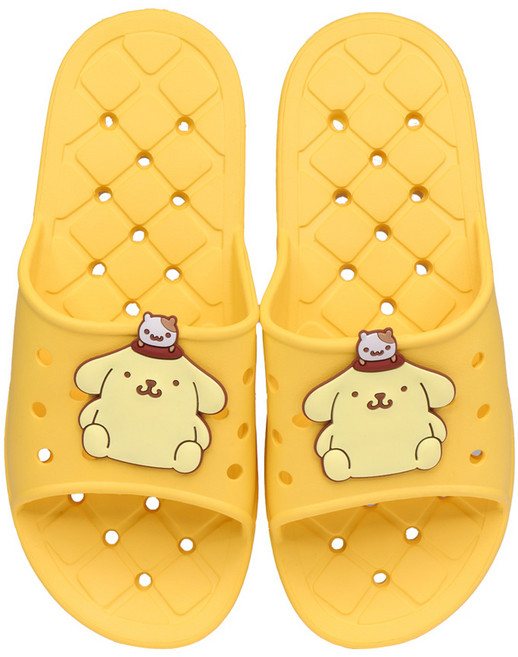 릴팡 물빠짐이좋은 보보 EVA 소프트 성인 욕실화, 1개, 폼폼푸린