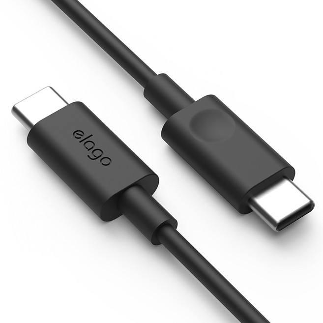 엘라고 60W PD C to C 고속 충전 케이블, 블랙, 1개, 1m