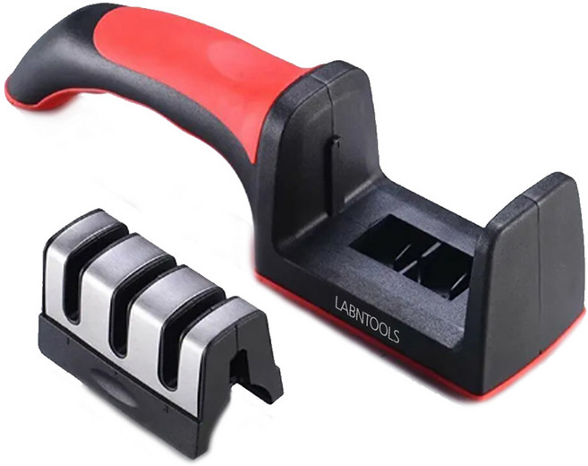 랩앤툴스 3단 칼갈이 보급형, 레드, 1개