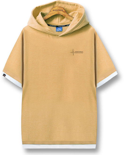 하트비트 블루포스 뷰하림 반팔 후드 캐주얼 레이어드 베이직 티셔츠