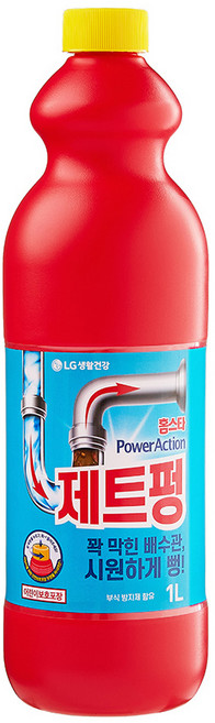 홈스타 파워액션 제트펑 배수구세정제, 1L, 1개