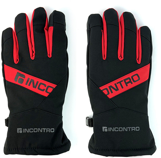 인콘트로 스마트 하이텍 방한장갑 양손착용 세트, 레드, 1세트