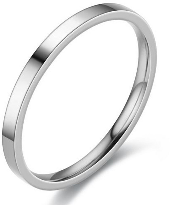 젤루나 써지컬 2mm 플랫 평판 레이어드 심플 유광 실반지 B-03