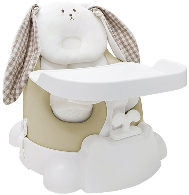 젤리맘 유아용 무나 부스터체어 바니 5종 세트, 올리브(의자), 체크브라운(짱구베개), 1세트