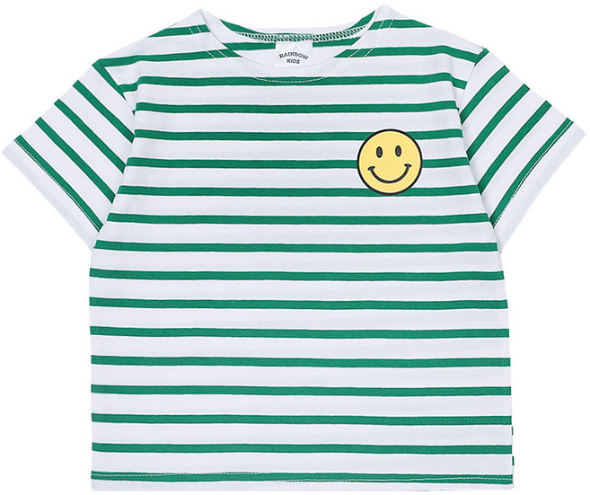 레인보우키즈 아동용 오션스마일 단가라 반팔티