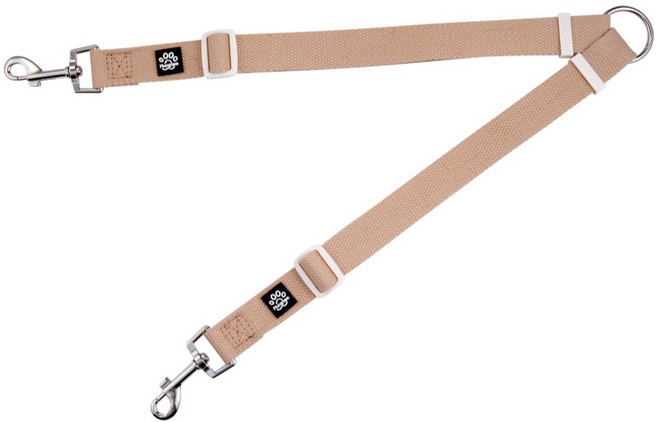 멍템 강아지 두마리 산책 팔레트 트윈 리드줄, 파스텔 베이지, 1개