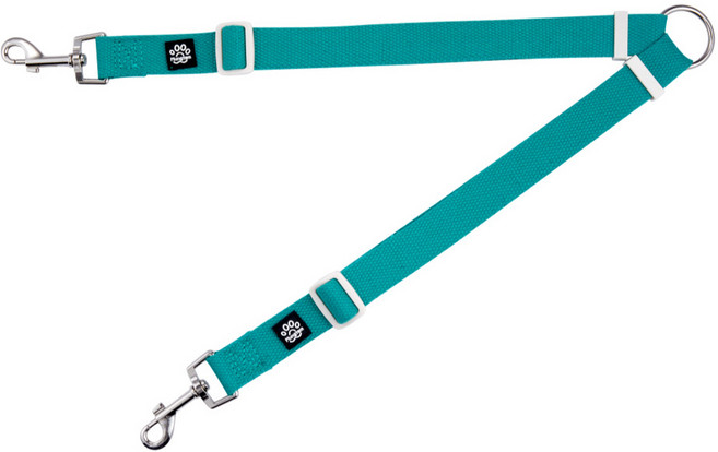 멍템 강아지 두마리 산책 팔레트 트윈 리드줄, 비비드 그린, 1개