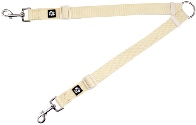 멍템 강아지 두마리 산책 팔레트 트윈 리드줄, 파스텔 옐로, 1개