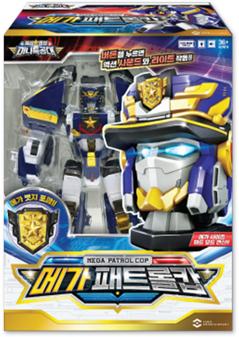미니특공대 최강경찰 메가 패트롤캅 로봇장난감, 혼합색상, 1개