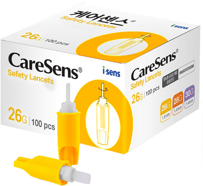 케어센스 일회용 멸균 자동 랜싯 26G 1.6mm, 100개입, 1개