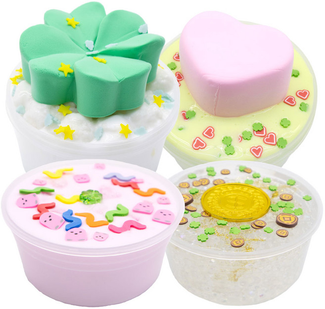 아트니즘 수제 슬라임 4종 세트, 혼합색상, 120g, 1세트