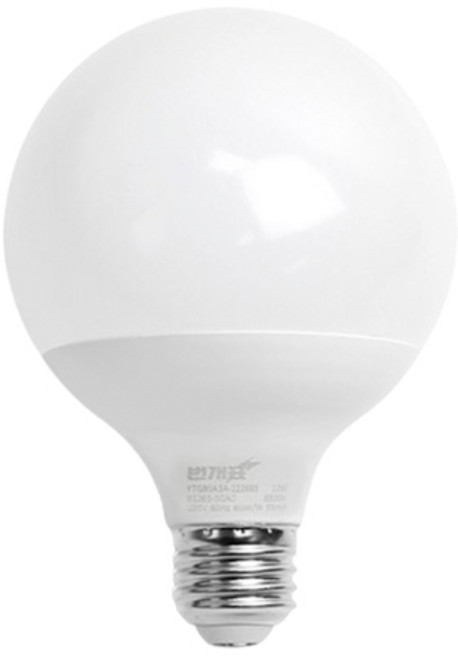 번개표 LED 볼전구 숏타입 12W, 주광색, 1개