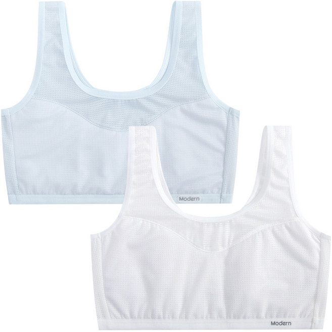 주니데이 메쉬 파스텔A 학생 브라 2종 세트