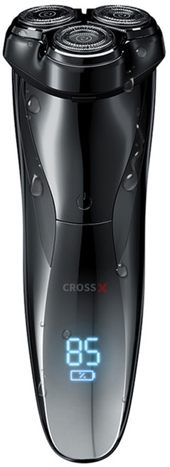 크로스엑스 방수 전기 면도기 블랙스톤, CROSSX, 블랙 + 실버 그라데이션