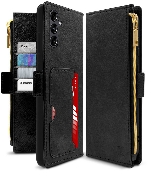 엑씨 앨리스 지퍼형 카드수납 지갑 가죽 다이어리 휴대폰 케이스