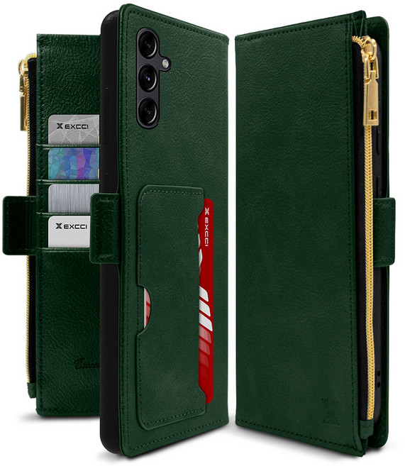 엑씨 앨리스 지퍼형 카드수납 지갑 가죽 다이어리 휴대폰 케이스