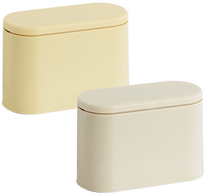 달팽이리빙 푸벨드마망 원터치 미니 휴지통 2종 x 2L 세트, 크림 + 버터