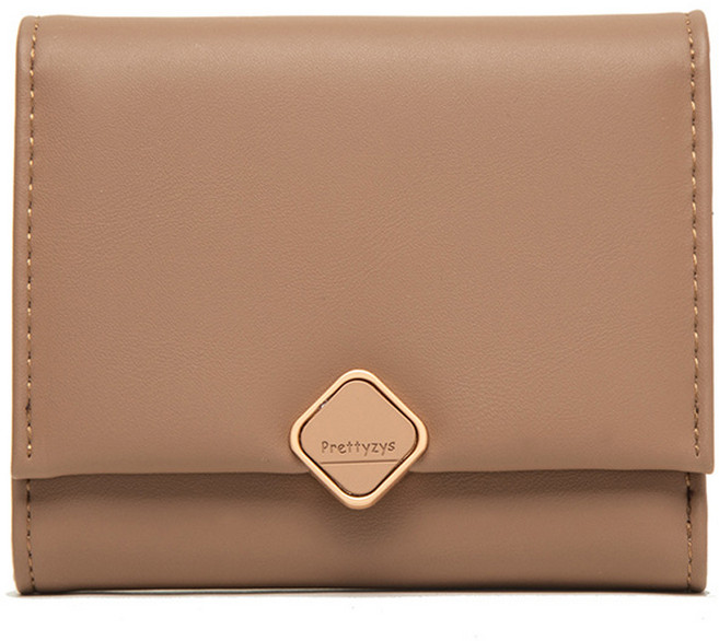Prettyzys 피어니스트 하드 버클 베이직 3단 반지갑