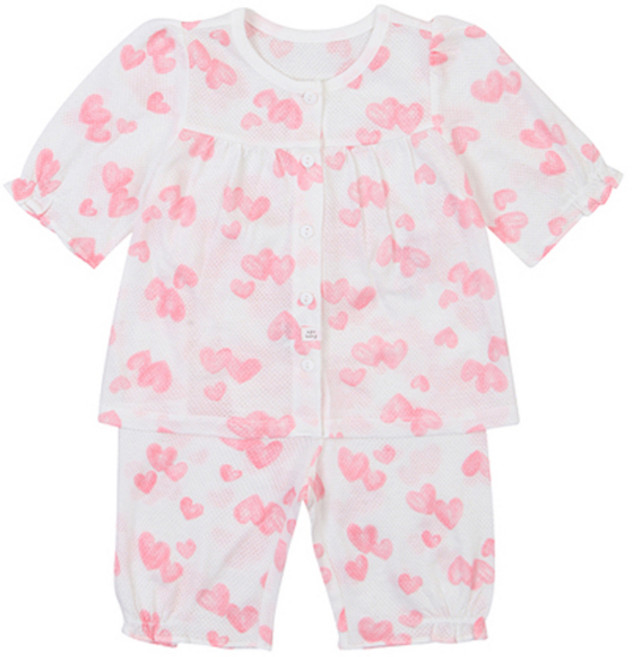 agabang 女童愛心七分袖家居服套裝 01Q357661