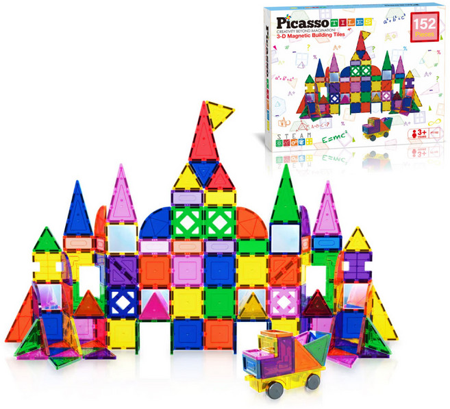 피카소타일 마그네틱 3D 빌딩타일 블럭 세트 152p, 혼합색상, 1개