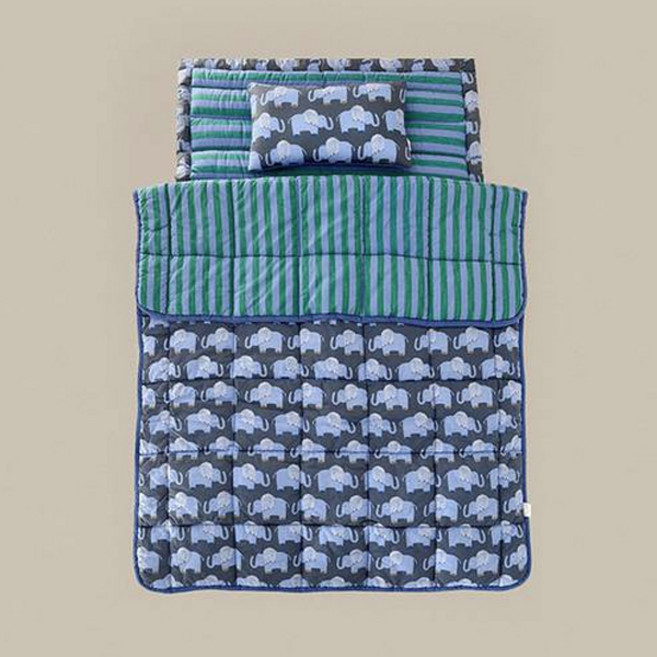프랑브아즈 엘리 워싱 낮잠이불 세트 분리형, 블루