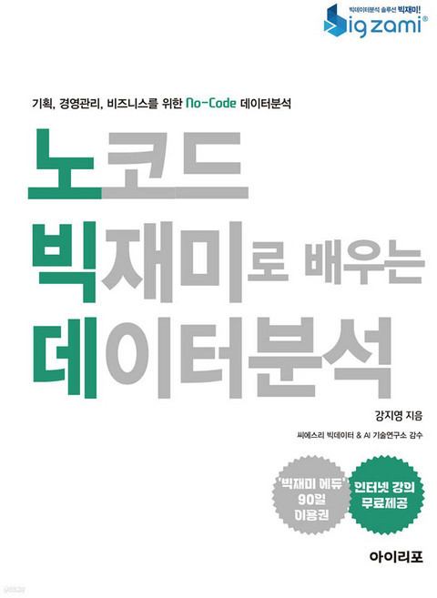 노코드 빅재미로 배우는 데이터분석:기획 경영관리 비즈니스를 위한 No-Code 데이터분석, 아이리포, 강지영