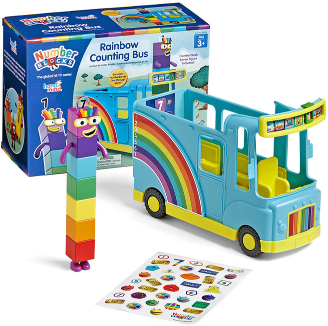 핸드투마인드 넘버블럭스 레인보우 카운팅 버스 작동완구 IN96092, 혼합색상, 1개