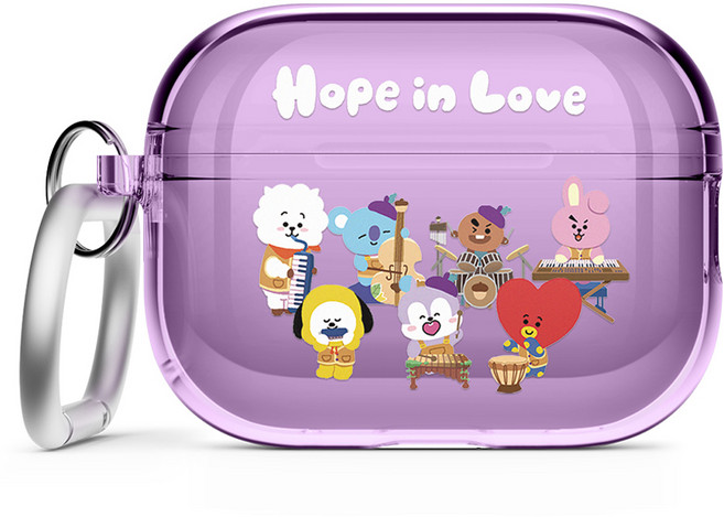 엘라고 홉인럽 클리어 행 케이스 BT21, 에어팟 프로 2