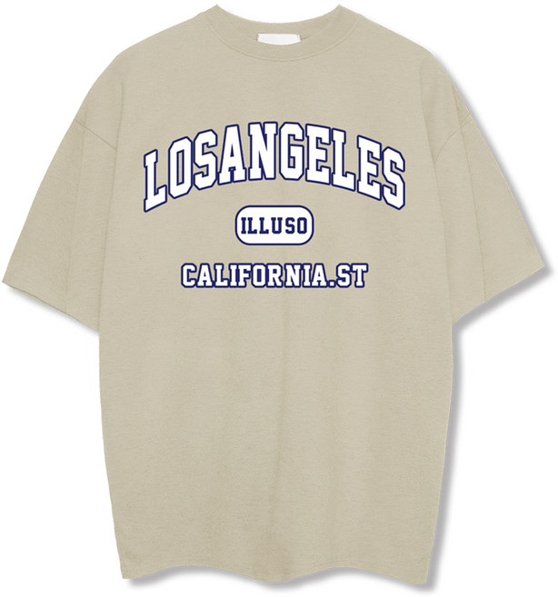 ILLUSO 男款柔軟特級雙面棉洛杉磯短袖T恤
