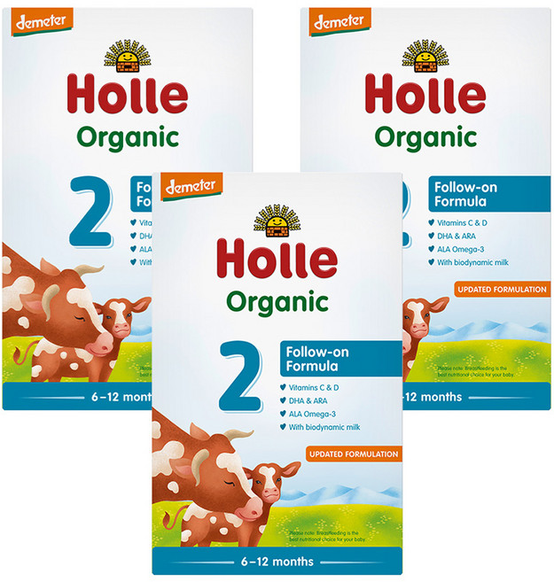 홀레 유기농 분유 2단계 6~12개월, 500g, 3개