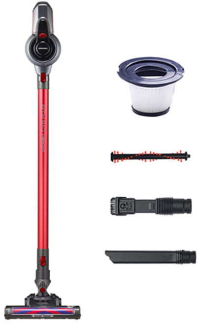 캐치웰 차이슨 무선 청소기 CV6 PLUS + 추가 필터 + 카펫 브러시, 레드