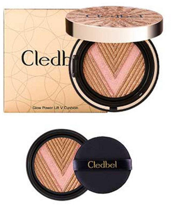 끌레드벨 글로우파워 리프트 브이 쿠션 13g + 리필 세트, 21호 핑크골드베이지 + 로즈골드, 1개