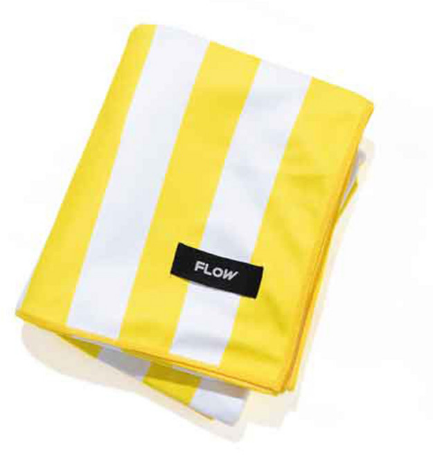 FLOW 대형 스트라이프 비치타올 1800 x 1000 mm, 옐로우, 1개