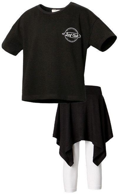 유라비 아동용 냉감 언발 치렝스 반팔 티셔츠 상하 세트