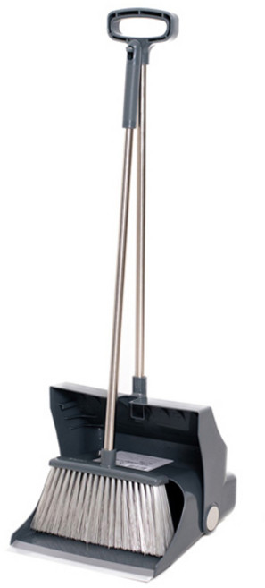 크린메이트 폴첸 빗자루 쓰레받기 세트, 1세트, 그레이