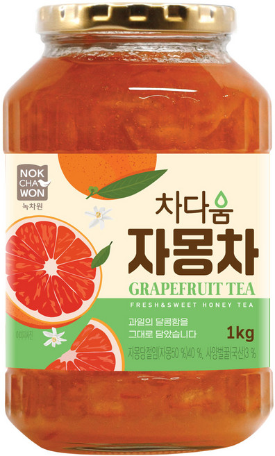 녹차원 차다움 자몽차, 1kg, 1개입, 1개