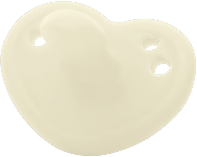 티지엠 국산 유아용 올 실리콘 하트 노리개 젖꼭지, 플러스 (3개월이상), 크림버터, 1개