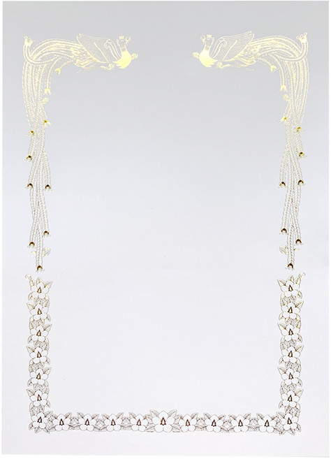 상장팩토리 금박 상장용지 180g, 순백색(봉황), 50개