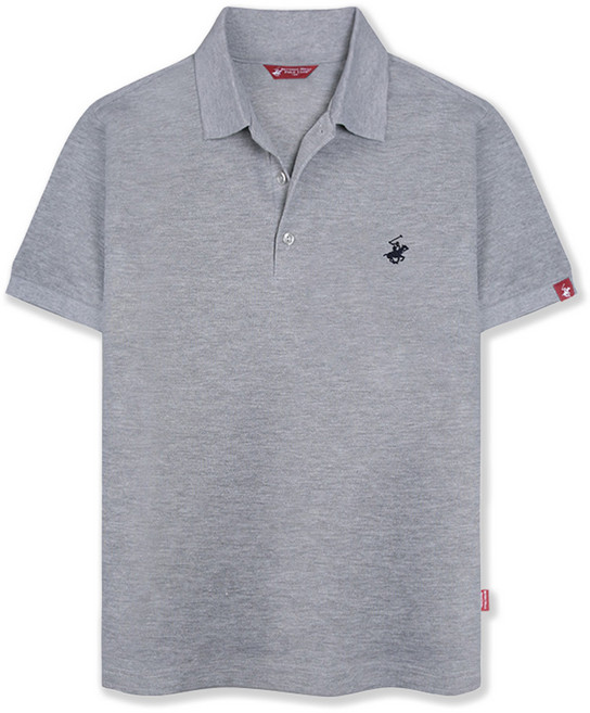 BEVERLY HILLS POLO CLUB 比佛利保羅 中性款Logo刺繡彈力短袖polo衫 CPX0T01, 灰色