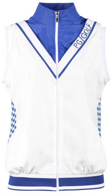 럭스골프 PG골프클럽 여성용 브이라인 반집업 체커보드 조끼 JB4S526W