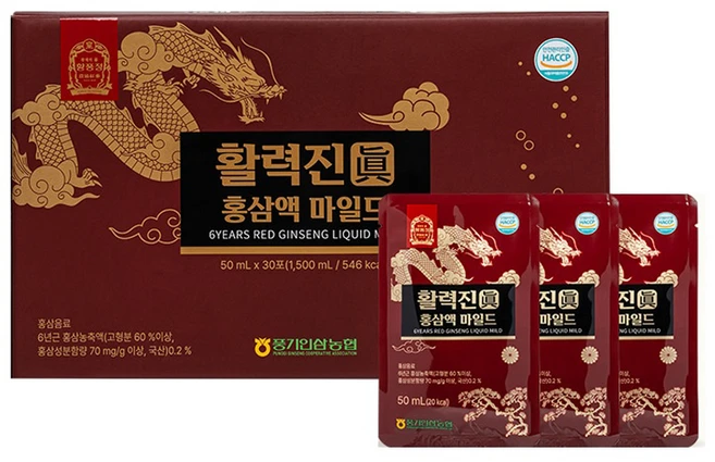 황풍정 풍기인삼농협 직영 활력진 홍삼액 마일드 30p, 1개, 1.5L - 쿠팡