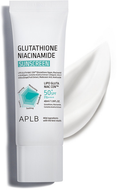 APLB 글루타치온 나이아신아마이드 선스크린 SPF50+ PA++++, 1개, 40ml