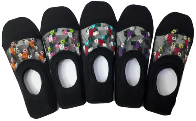 비버리힐스폴로클럽 여성용 미끄럼방지 뉴 모노 덧신 5켤레 세트