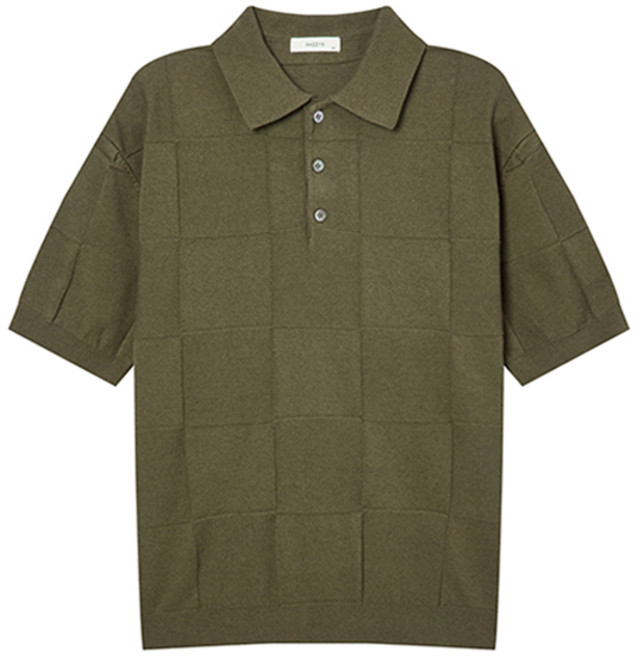 헤지스 남성용 LUXE LINEN 린넨 혼방 조직 카라 니트