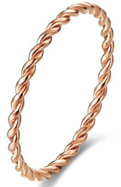 젤루나 여성용 써지컬 꼬임 트위스트 슬림 레이어드 실반지 1.8mm B-17