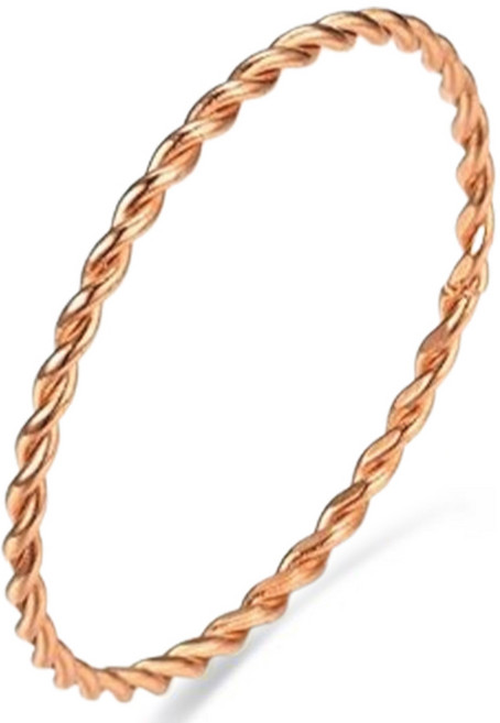 젤루나 여성용 써지컬 꼬임 트위스트 슬림 레이어드 실반지 1mm B-17