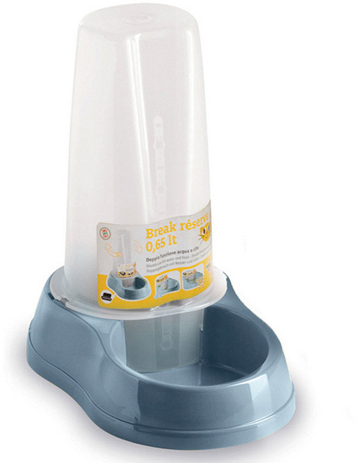 스테판플라스트 반려동물 워터급수 급식기 0.65L, 스틸블루, 1개