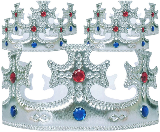 파티공구 스펀지 십자왕관, 실버, 5개