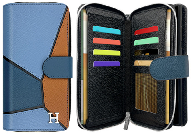 까미또 에스지 콤보 천연소가죽 지퍼 다이어리 휴대폰 케이스