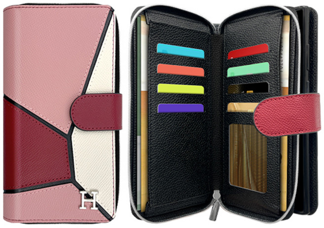 까미또 에스지 콤보 천연소가죽 지퍼 다이어리 휴대폰 케이스